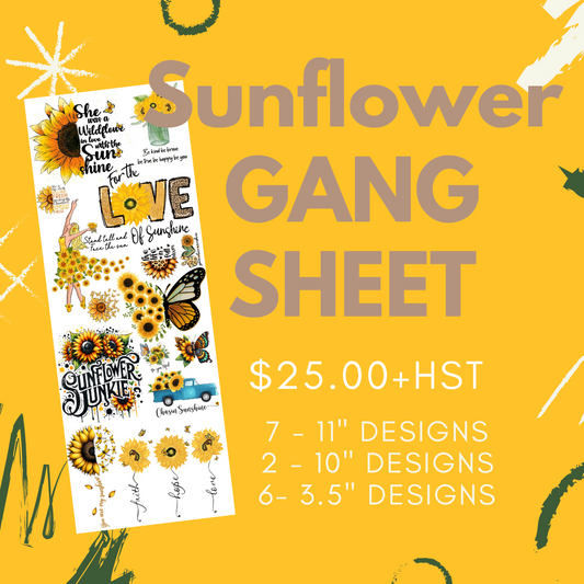 Sunflower Pre Made DTF Gang Sheet
