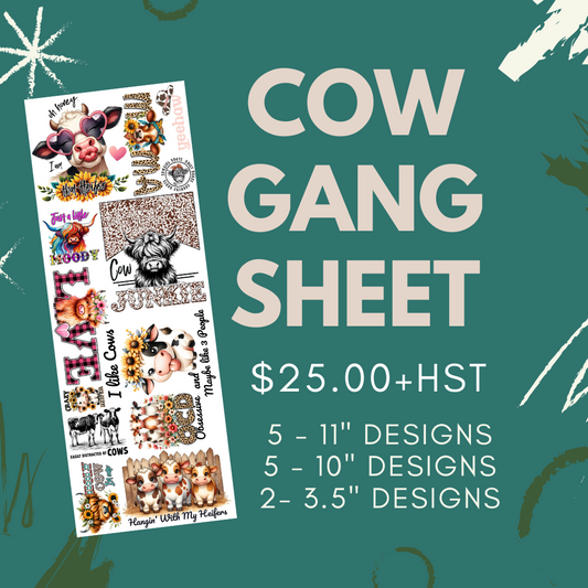 Cow Pre Made DTF Gang Sheet