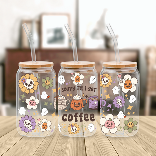 107. Scary Coffee UV DTF Cup Wrap