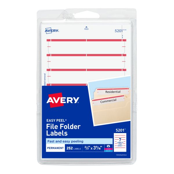 Avery file folder labels