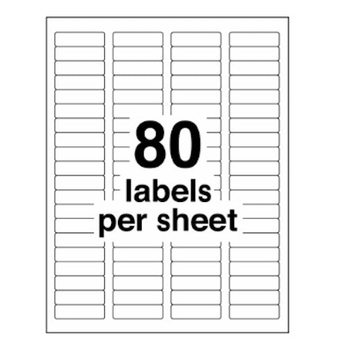 1.75" x .5" Paper Labels (80/sheet)