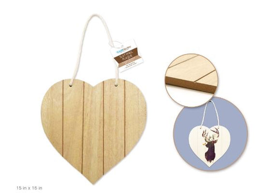 Wood Decor: 15" DIY Slat-Wall Hanger Plaques w/Nautical Rope Heart