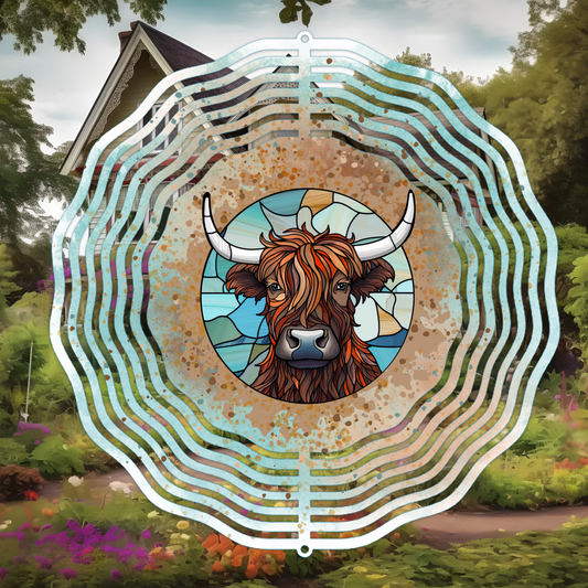 Highland cow Wind Spinner Digital File