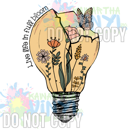 Full Bloom Lightbulb Sublimation Print