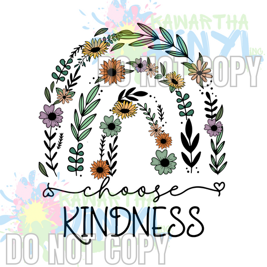 Choose Kindness Rainbow Sublimation Print
