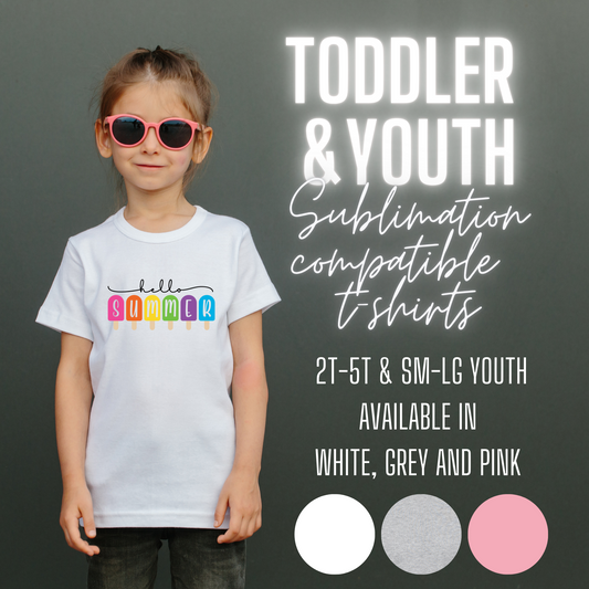 Toddler/Youth Tees 100% polyester