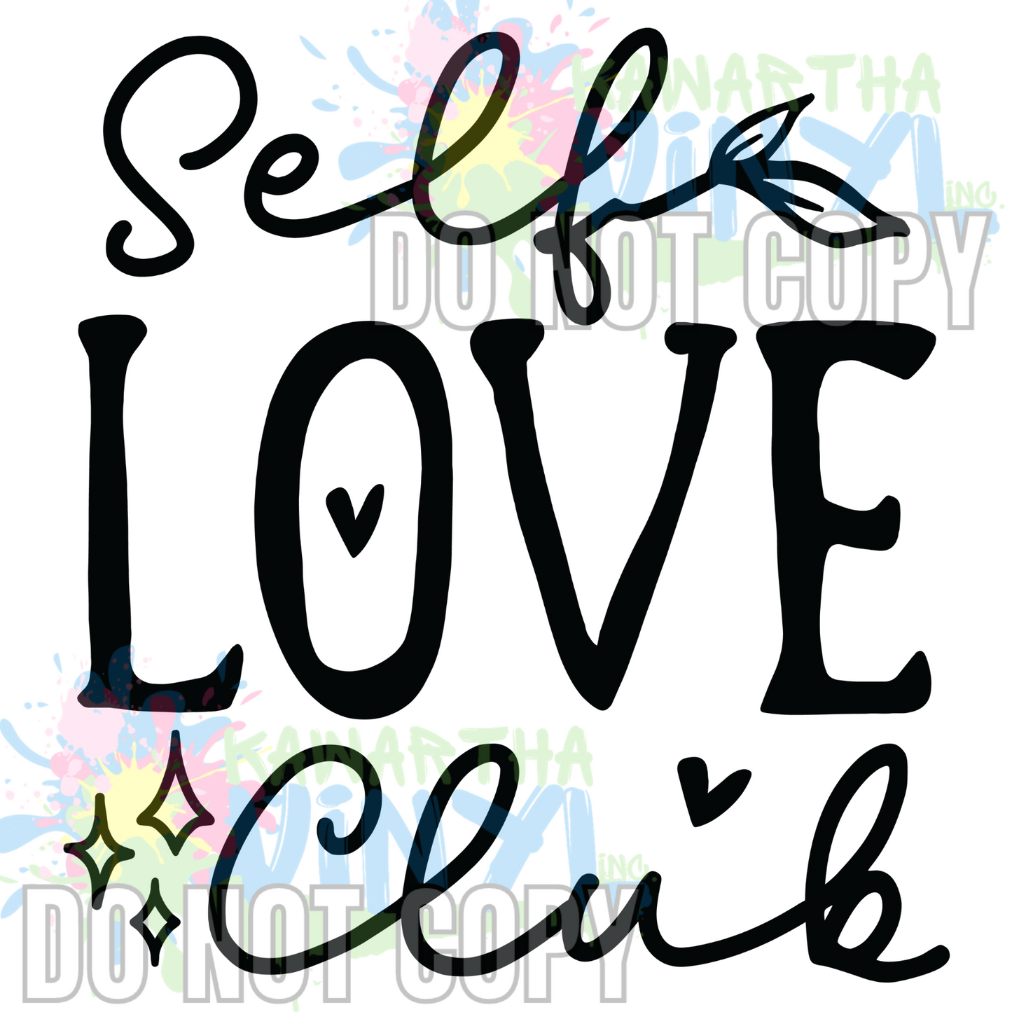 Self Love Club 2 BW Sublimation Print