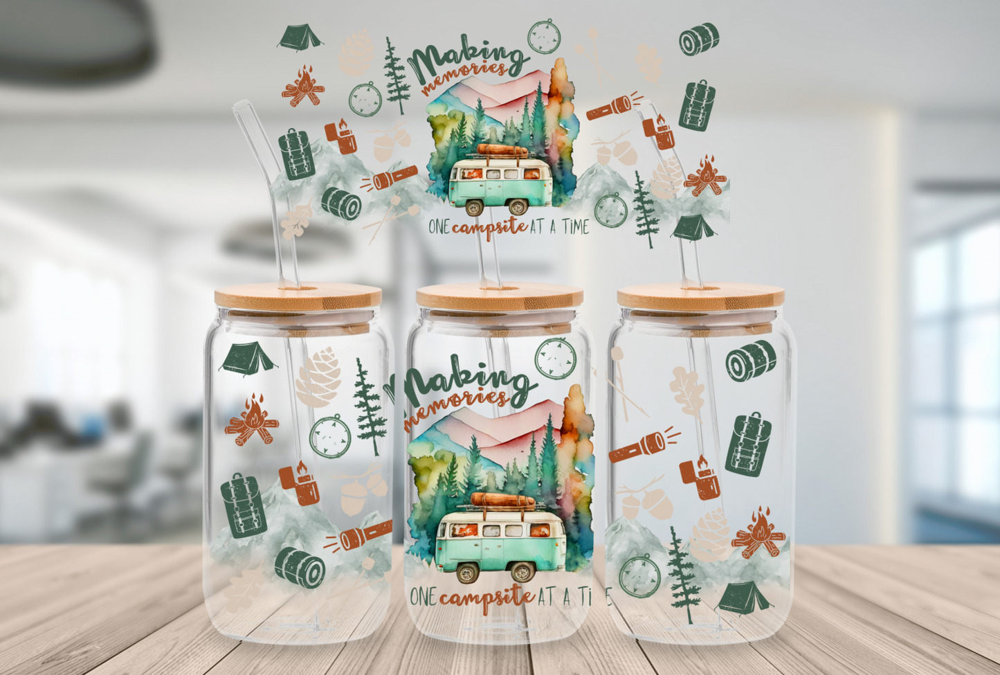 16oz Beer Can Glass Making Memories Sublimation Print
