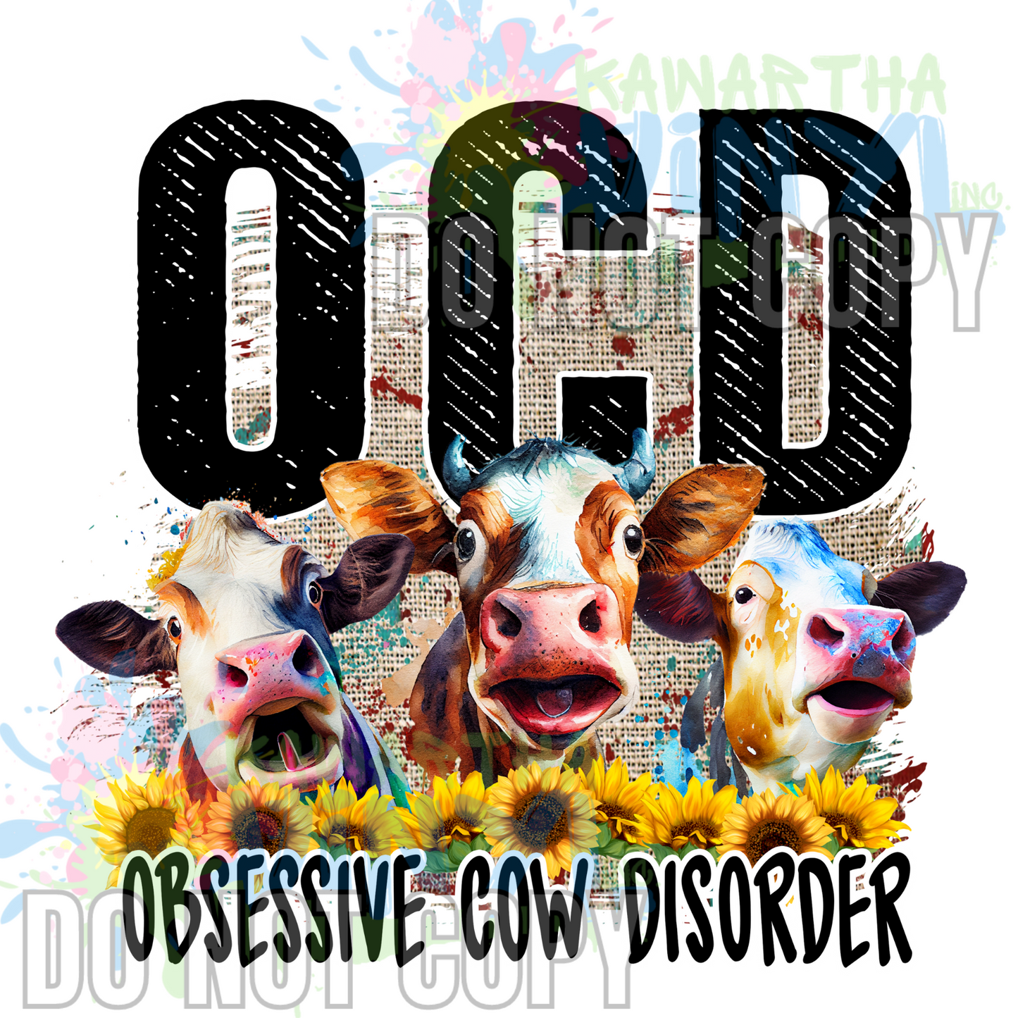 OCD Cow Sublimation Print