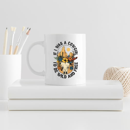 81. Cowgirl Wild and Free UV DTF Decal