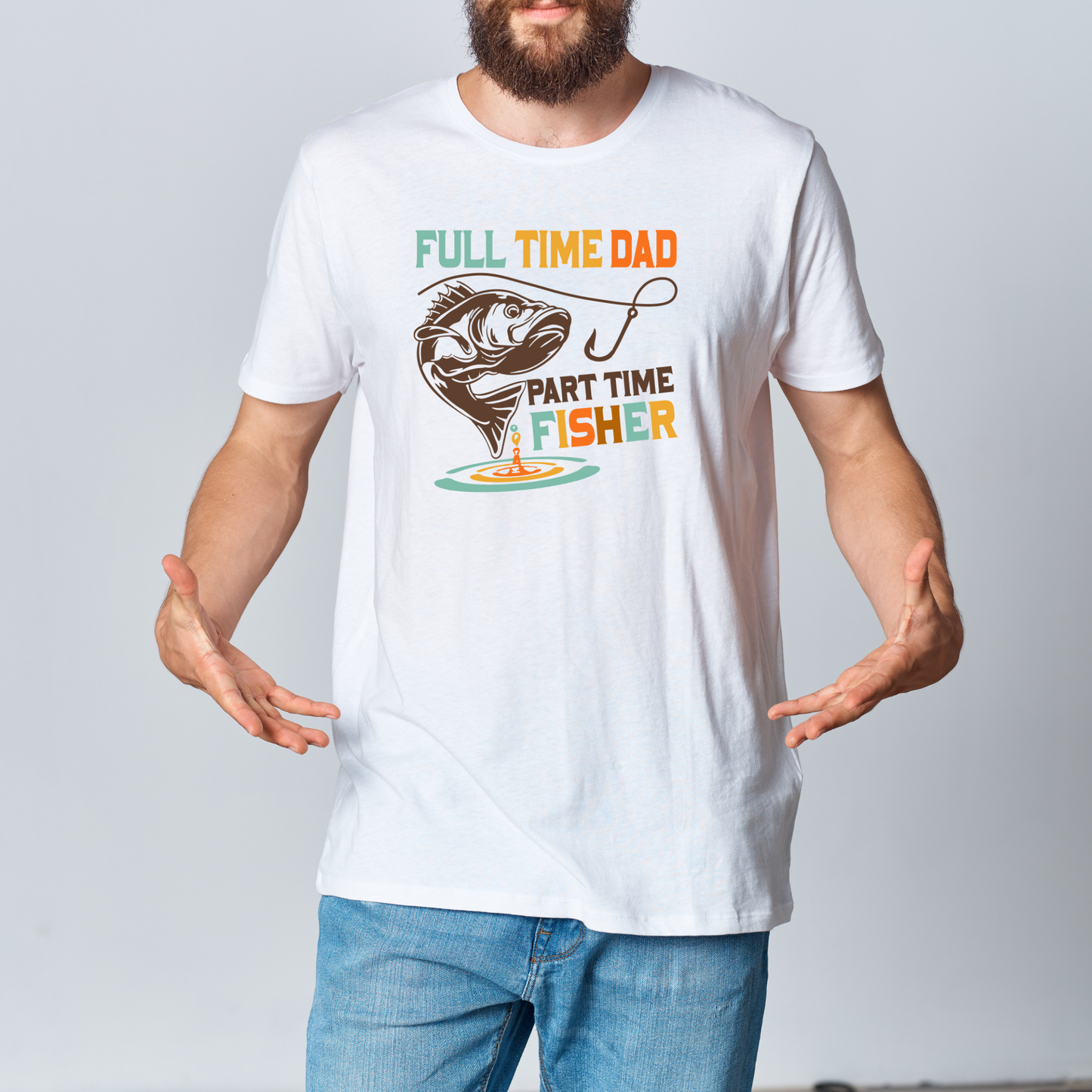 Full time dad part time fisher Sublimation Print