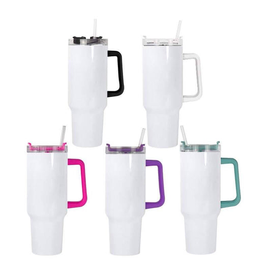 40oz Sublimation Tumbler W Color Handle