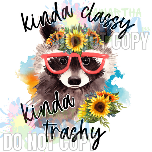 Classy Trashy Racoon Sublimation Print