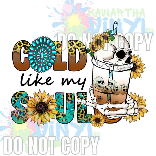 Cold Soul Sunflower Teal Sublimation Print