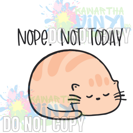 Nope Not Today Cat Sublimation Print