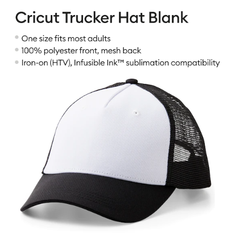Cricut® Black/White Trucker Hat Blank