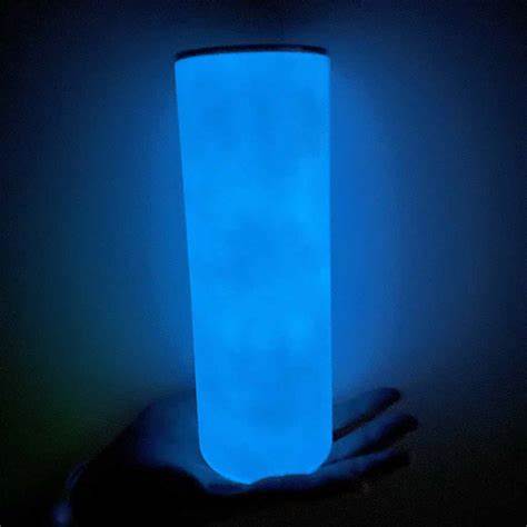 Sublimation  20OZ White Glow Tumbler (Glows blue)