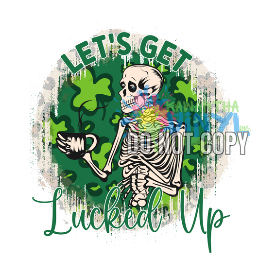 Lucked Up Round Skeleton Clover Sublimation Print