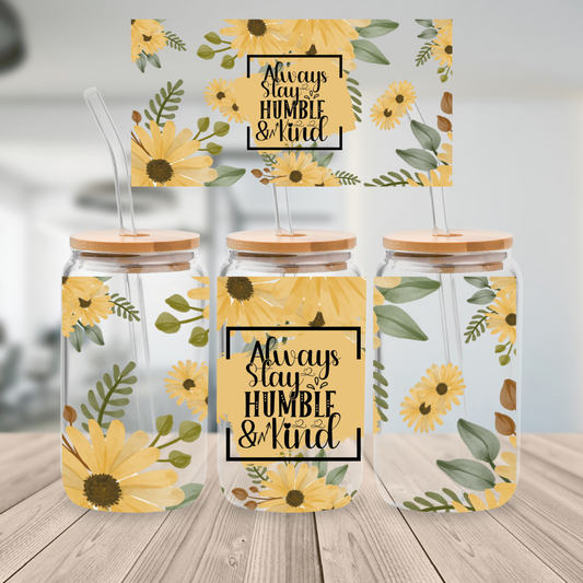 66. Humble Sunflower UV DTF Cup Wrap 16oz