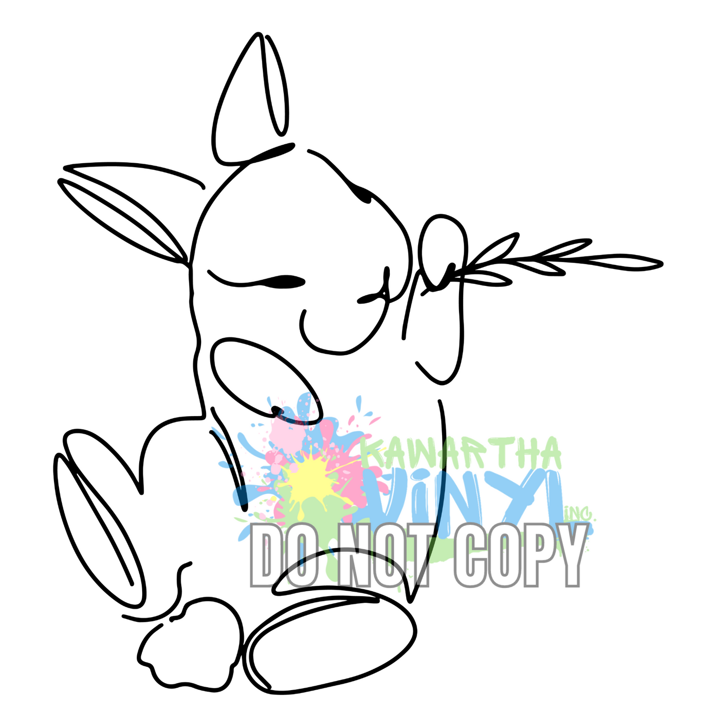 Bunny Line Drawing Sublimation Print