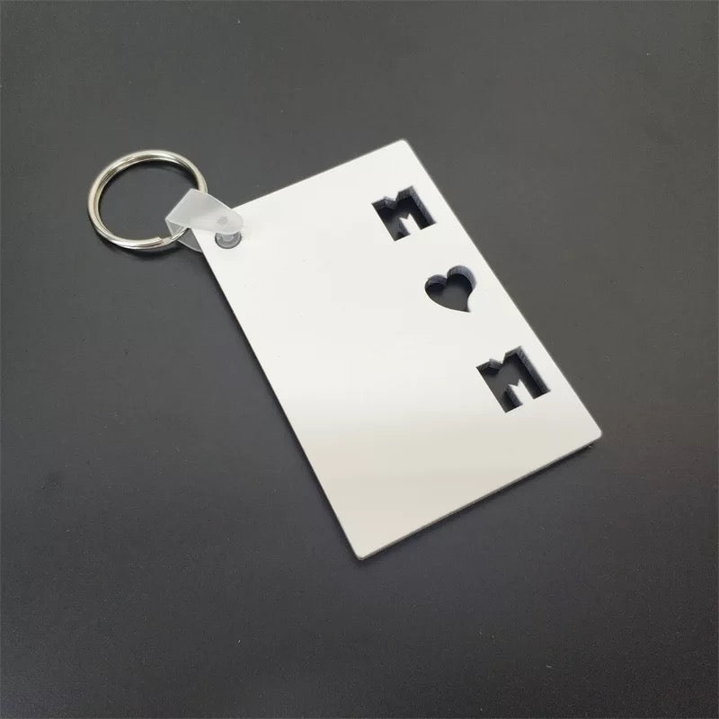 Sublimation MDF Mom and Dad keychains