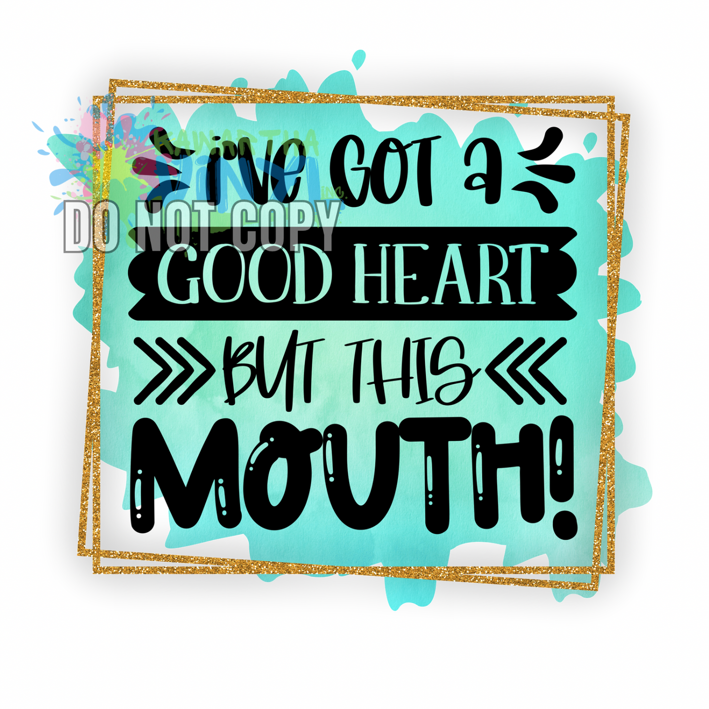 Good Heart Teal Square Sublimation Print