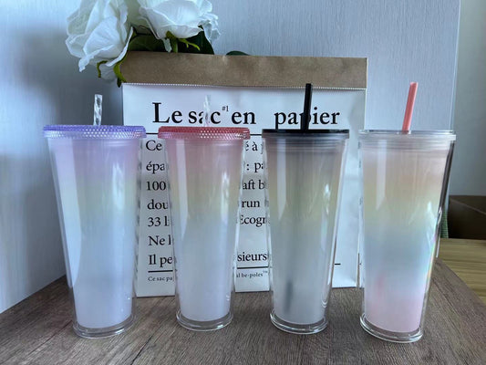 24oz Double Wall Color Changing Rainbow Tumblers