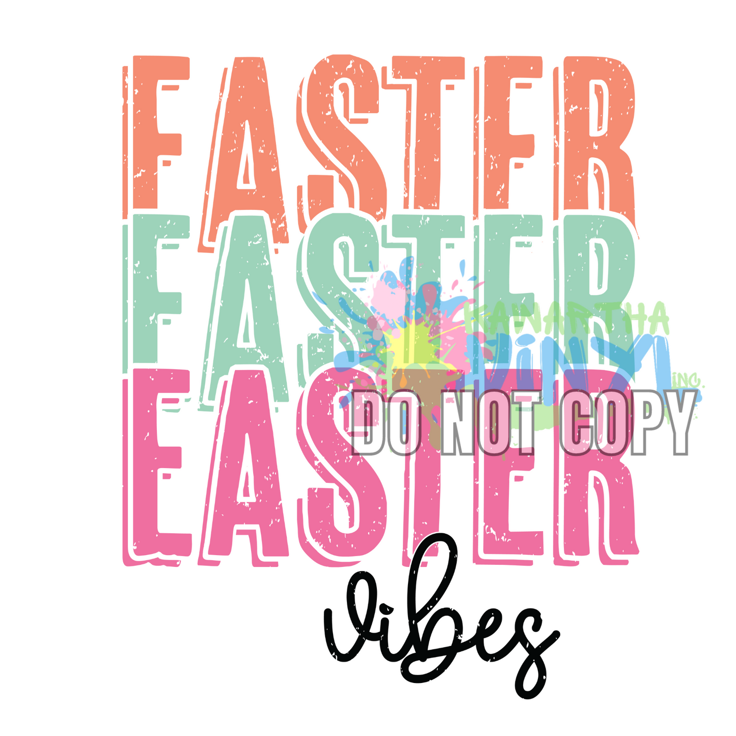 Easter Vibes Retro Grunge Sublimation Print