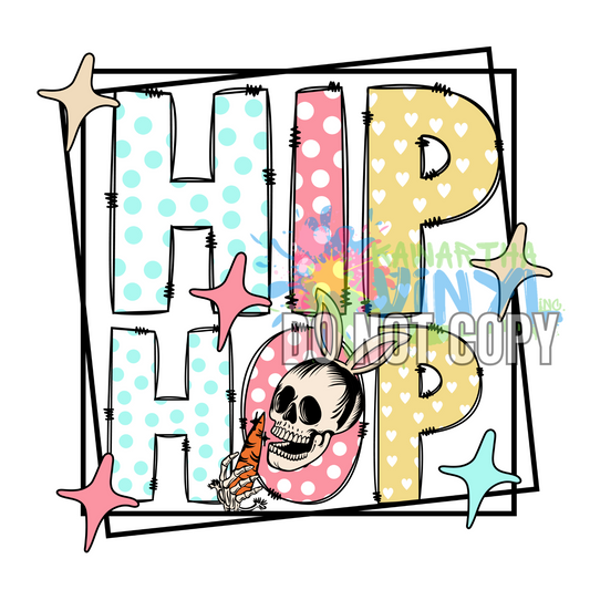 Hip Hop Skeleton Bunny Sublimation Print