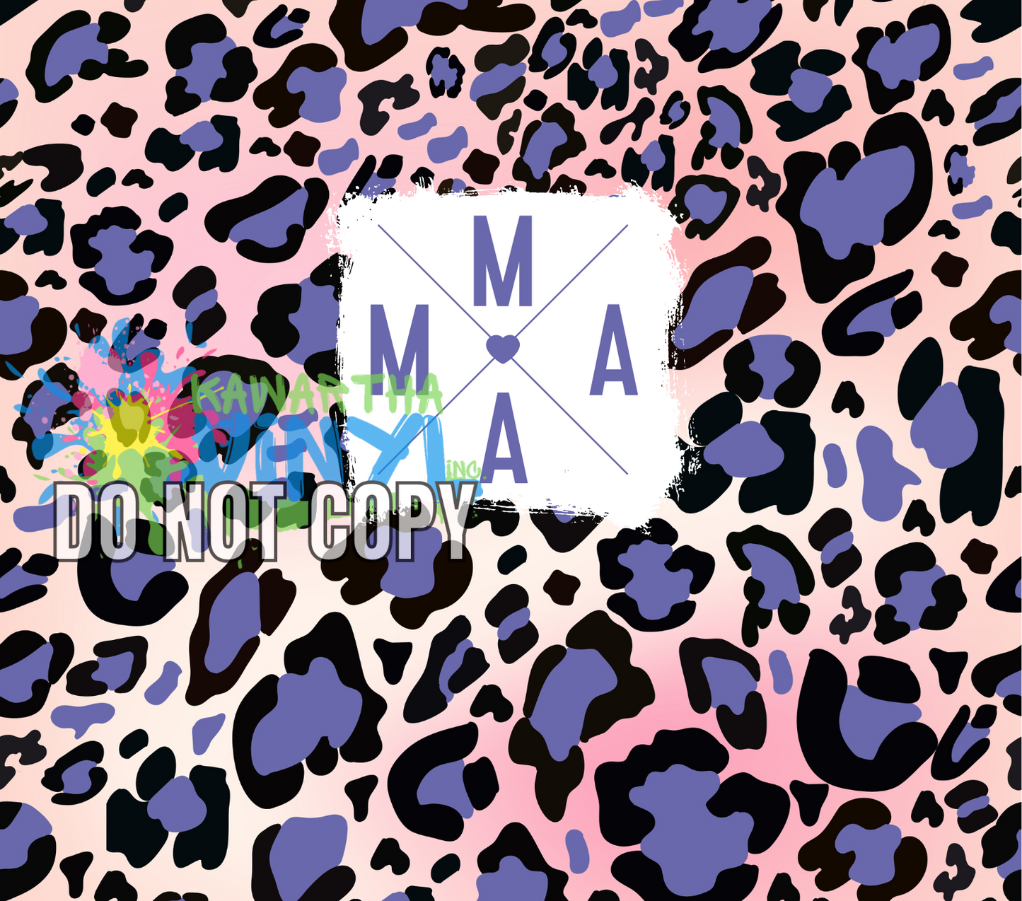 Mama Purple Pink Leopard Sublimation Tumbler Print