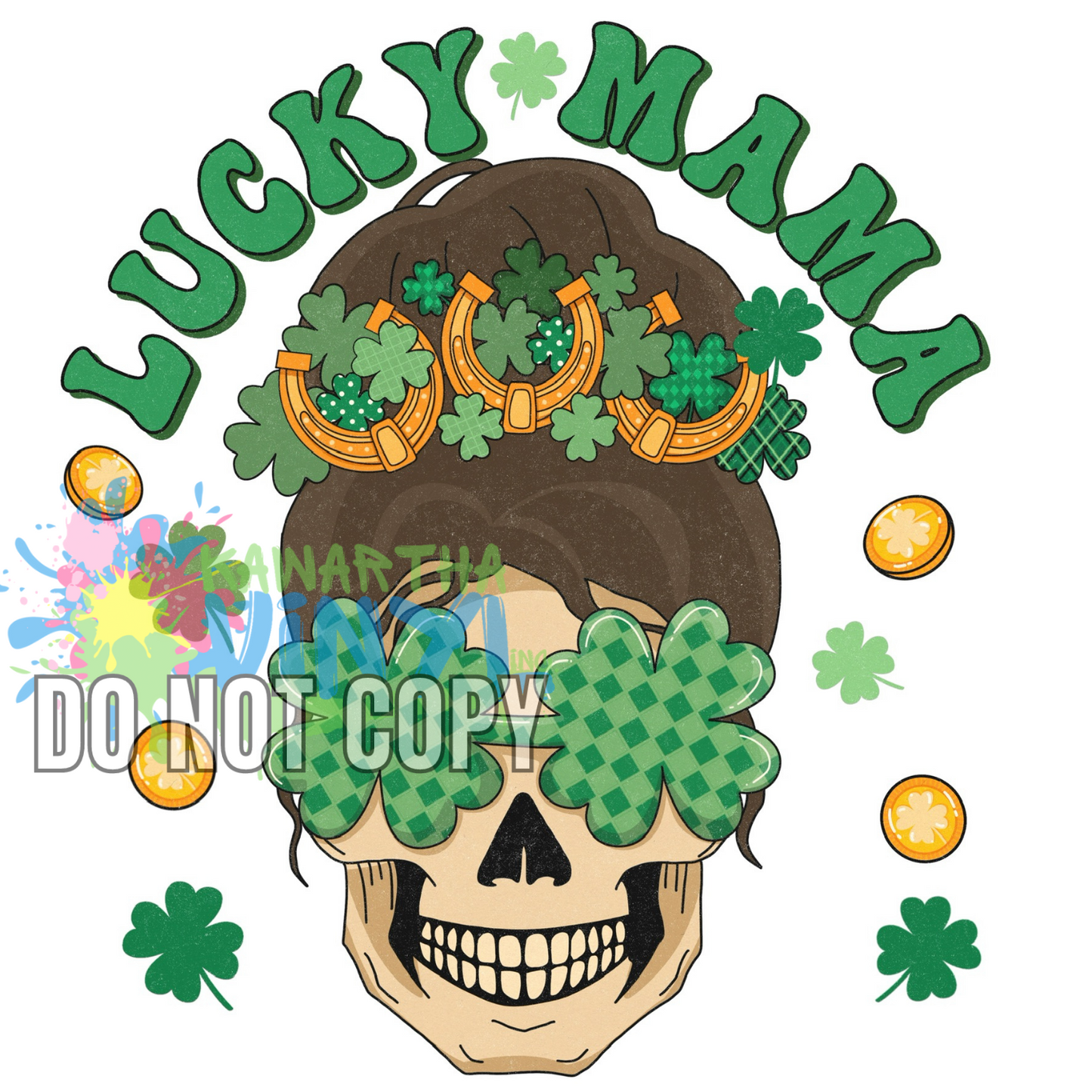 Lucky Mama Skull Glasses Sublimation Print
