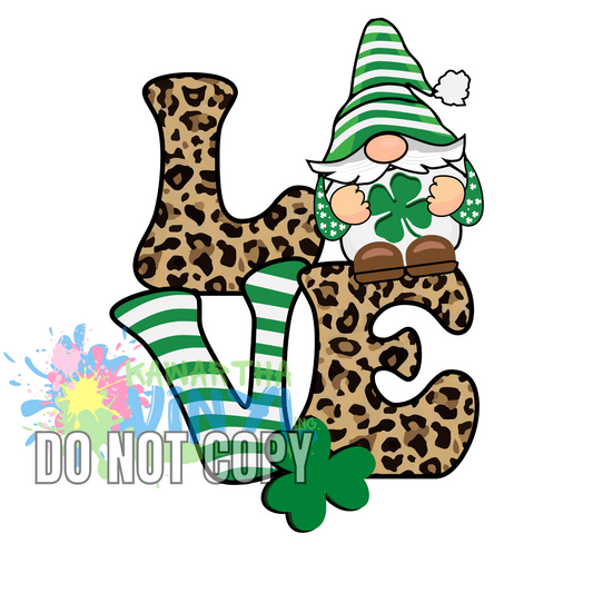 Love Gnome Leopard Sublimation Print