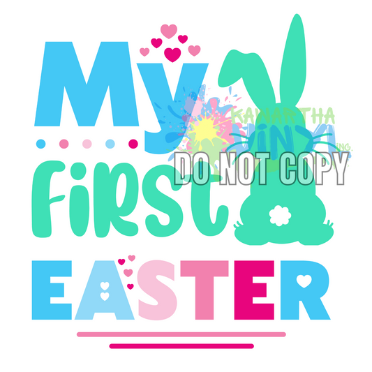 My First Easter Blue/Pink Sublimation Print