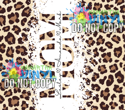 Mom Leopard Tan with NAMES* Sublimation Tumbler Print