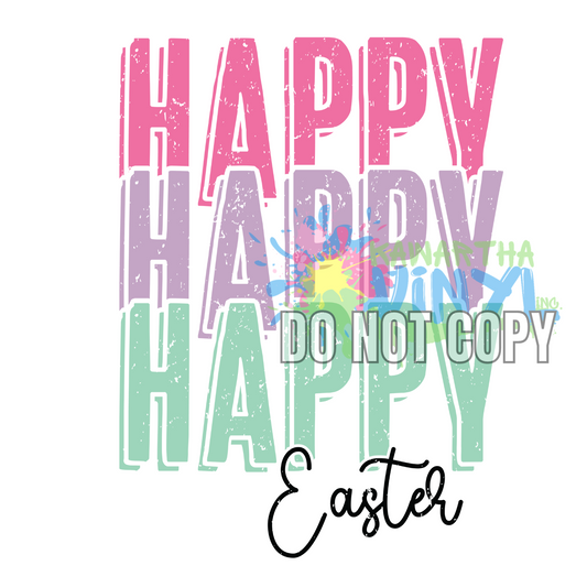 Happy Easter Retro Grunge Sublimation Print