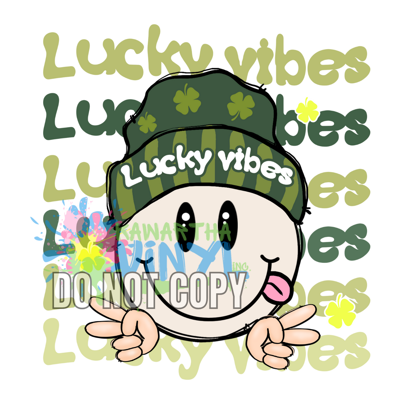 Lucky Vibes Smiley Sublimation Print