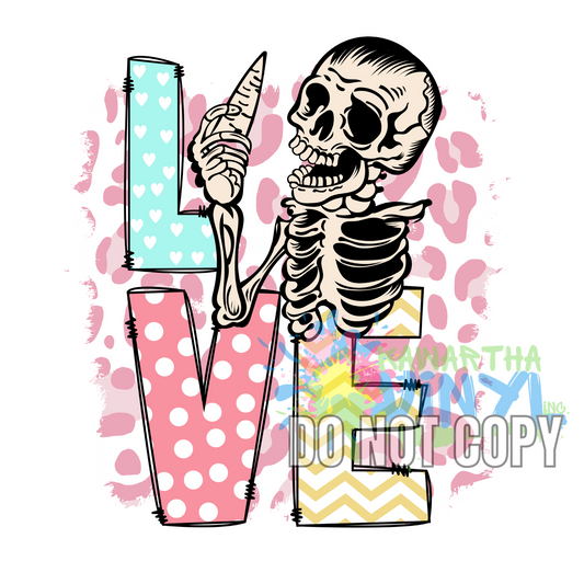 LOVE Skeleton Carrot Sublimation Print