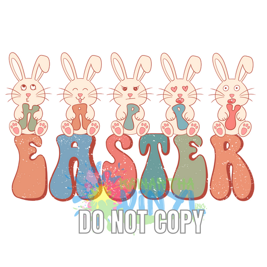 Happy Easter Retro Sublimation Print