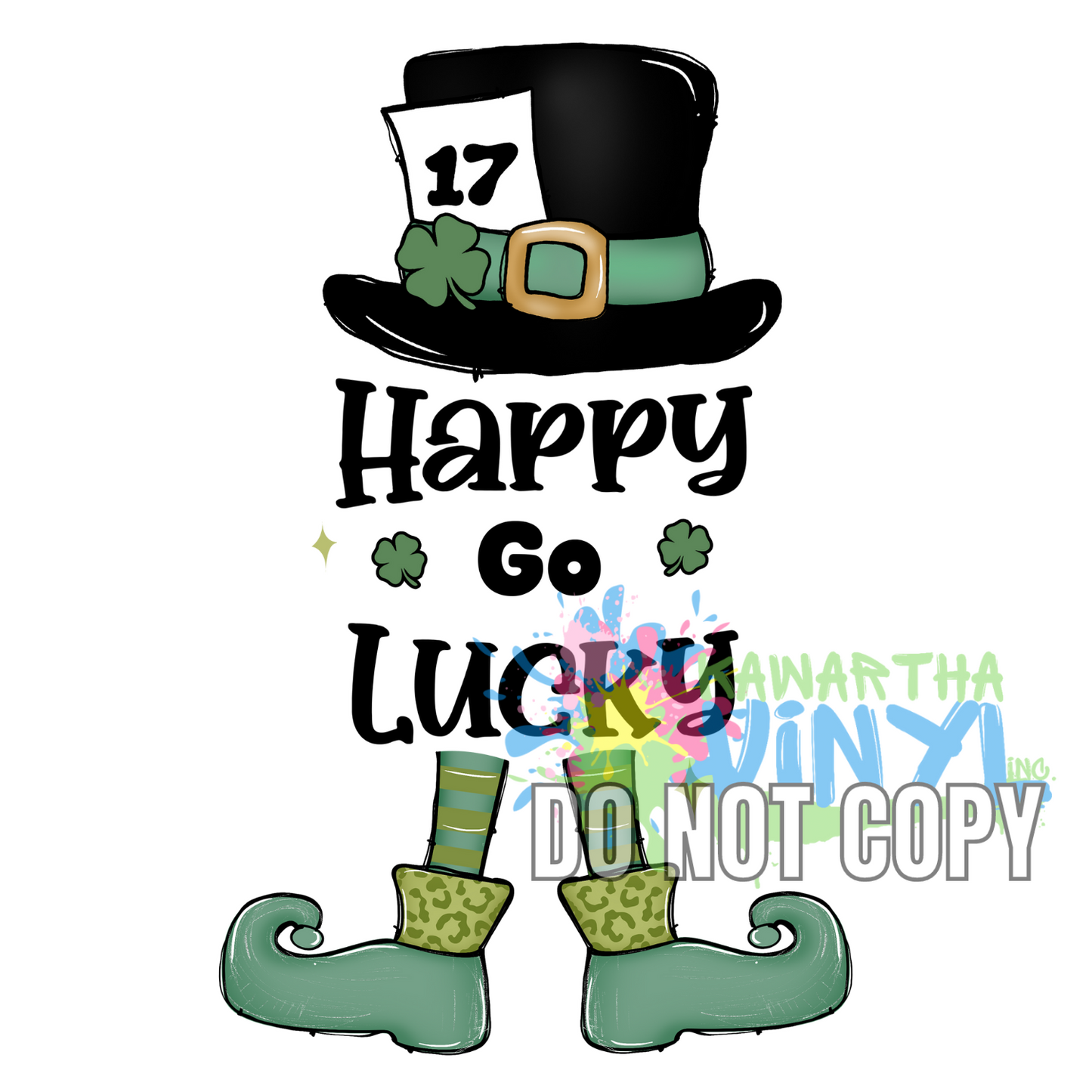 Happy Go Lucky Legs/Hat Sublimation Print