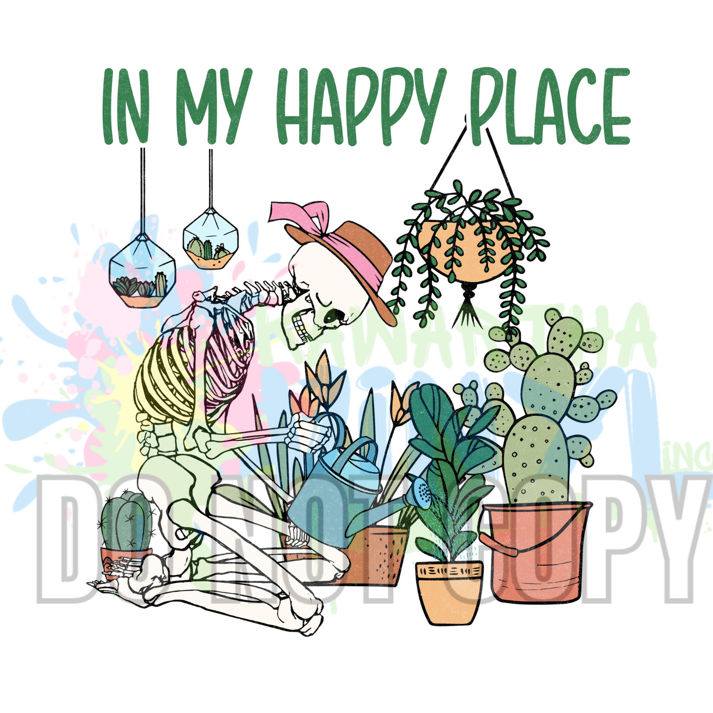 Happy Place Skeleton Hat Sublimation Print