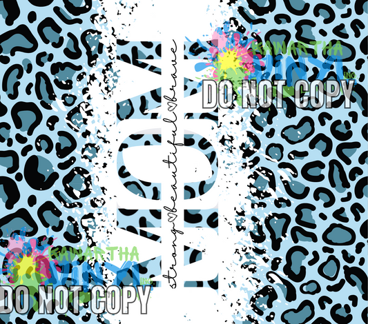 Mom Leopard Blue Strong Sublimation Tumbler Print