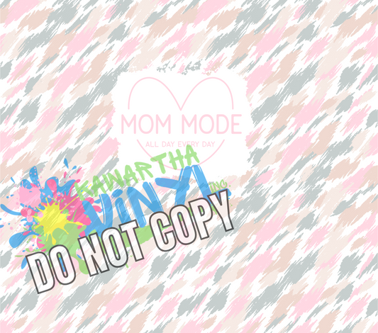 Mom Mode Heart Pink/Grey Sublimation Tumbler Print
