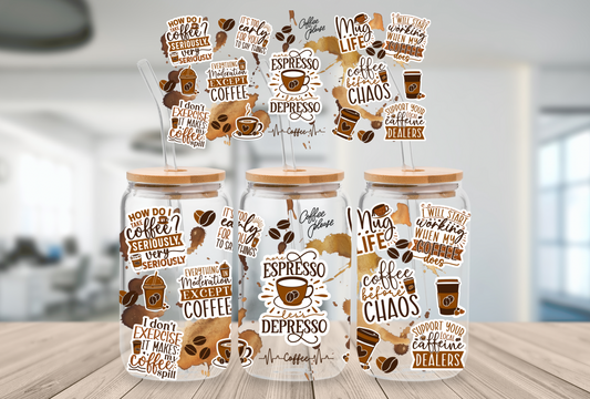 36. Espresso UV DTF Cup Wrap