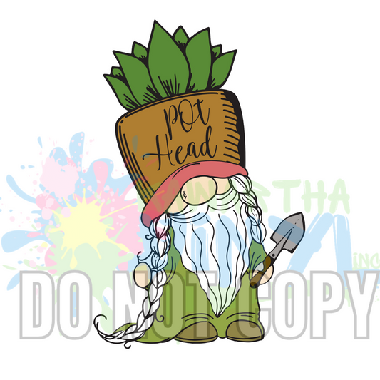 Pot Head Gnome Sublimation Print