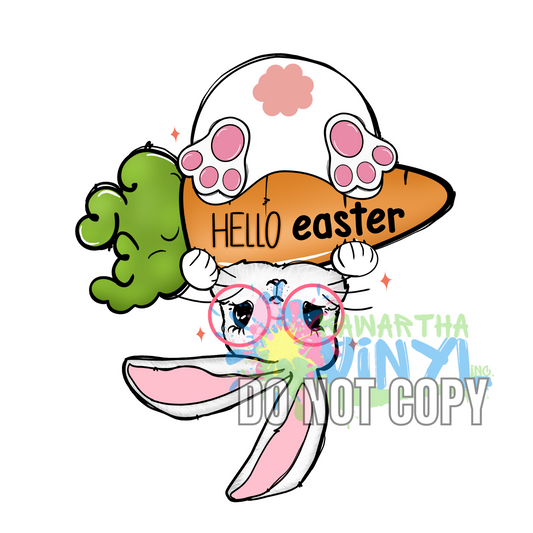 Hello Easter Carrot Sublimation Print