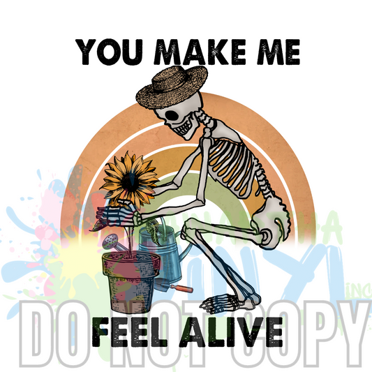 Feel Alive Skeleton Garden Sublimation Print