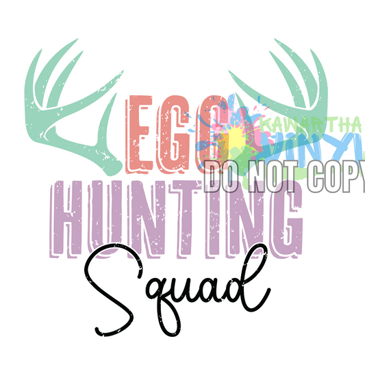 Egg Hunting Squad Retro Grunge Sublimation Print