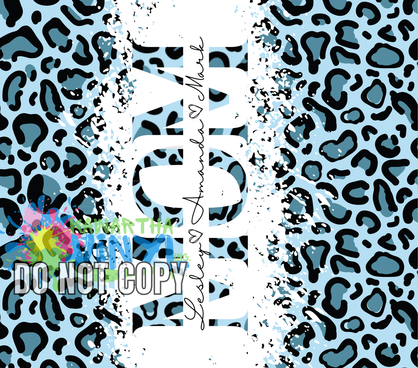 Mom Leopard Blue with NAMES* Sublimation Tumbler Print