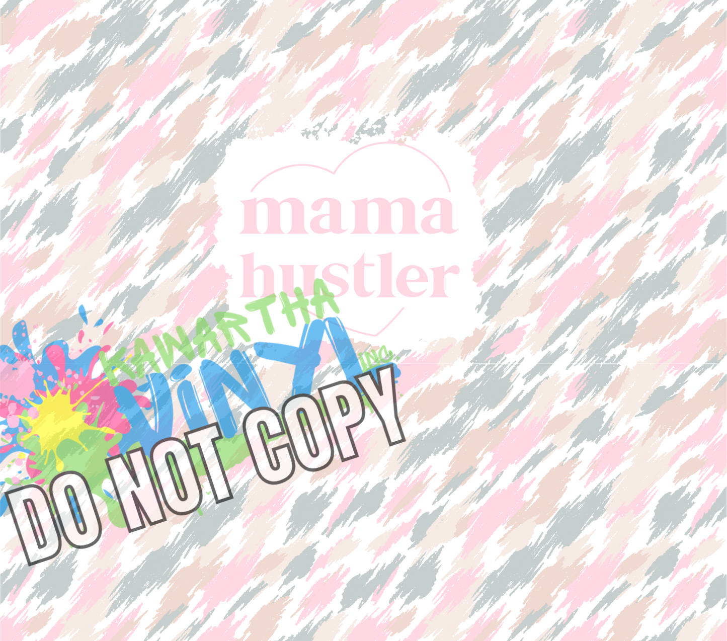 Mama Hustler Pink/Grey Sublimation Tumbler Print