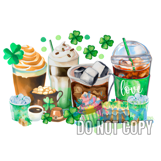St. Patricks Latte Sublimation Print
